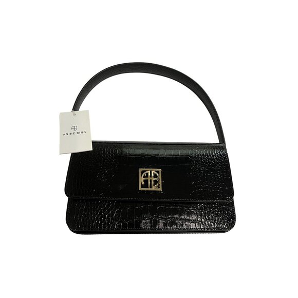Anine Bing Leather Shoulder Bag in Black Style A-13-10232-010
